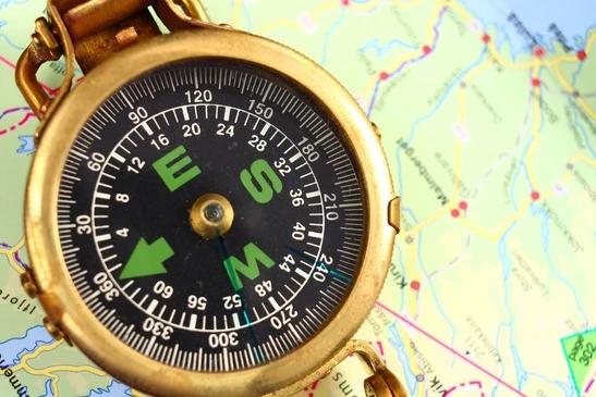 Compass and map