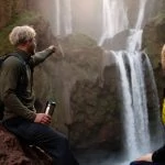 Adventurer couple near Ouzoud waterfall in Morocco.